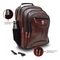 Mochila bolsa masculina impermeável material sintético ecológico notebook reforçada resistente viagem executiva antifurto grande top 5 compartimentos