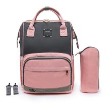 Mochila Bolsa Maternidade Bebê Lequeen Menina Porta Mamadeira Térmico