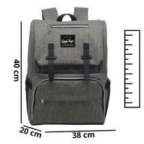 Mochila Bolsa Maternidade Impermeável Cinza Unissex MF8141