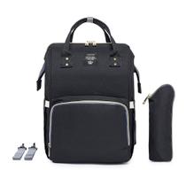 Mochila Bolsa Maternidade Lequeen Grande Reforçada Preta