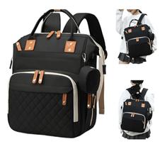 Mochila Bolsa Maternidade Original Com Bolso Para Mamadeira e Bolsinho Para Chupeta