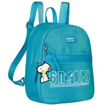 Mochila / Bolsa Moderna Com Bolso Zíper Semax Snoopy Azul