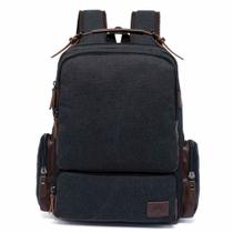 Mochila Bolsa Notebook Universidade Reforçada Viagem Unissex Cor Preto Desenho Do Tecido Lisa