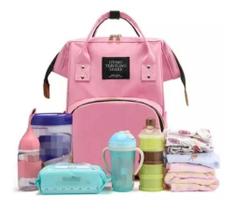 Mochila Bolsa Para Maternidade Térmica Bebe(Rosa)