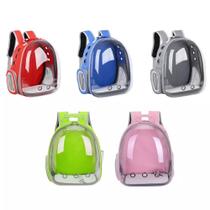 Mochila Bolsa Pet com Visor Transparente Astronauta Visão Panorâmica Cachorro Gato