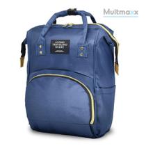 Mochila Bolsa Saída Maternidade Impermeável Térmico Até 30 Litros Grande Multmaxx Bebê Azul