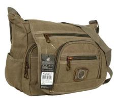 Mochila bolsa transversal de lona marrom com uma alça reforçada kv5517 Mochila bolsa transversal de lona marrom com uma alça reforçada kv5517