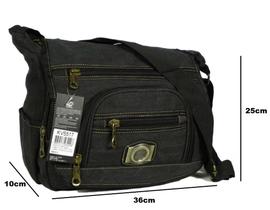 Mochila bolsa transversal de lona preto com uma alça reforçada kv5517 Mochila bolsa transversal de lona preto com uma alça reforçada kv5517