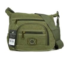 Mochila bolsa transversal de lona verde com uma alça reforçada kv5517 Mochila bolsa transversal de lona verde com uma alça reforçada kv5517