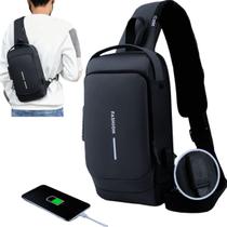 Mochila Bolsa Tranversal de Ombro Unissex Compacta Cadeado