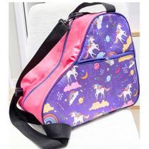 Mochila / Bolsa Unicórnio Lilás / Rosa Pink Para Patins Quad