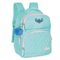 Mochila Bolsa Verde Feminina Estampa Stitch Juvenil Disney