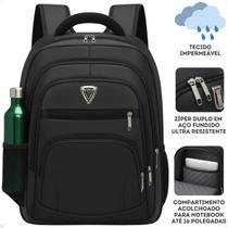 Mochila Bolsa Viagem Resistente Impermeável Masculina Feminina Escolar Juvenil Cor:PretoTamanho:Único