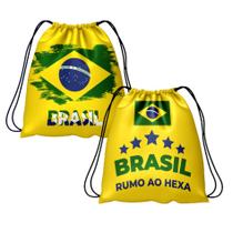 Mochila Brasil Rumo ao Hexa Frente E Verso 30x40cm Mochila Brasil Rumo ao Hexa Frente E Verso 30x40cm