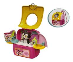 Mochila Brinquedo 2 Em 1 Vira Salão Pet Minnie Mouse Disney