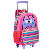 Mochila Bubu Escolar Rodinha Corujinha Infantil G Chaveiro