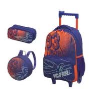 Mochila C/ Rodinha + Lancheira + Estojo Duplo Tigor Square