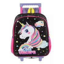 Mochila c Rodinhas e Costas Unicornio Up4you Violeta