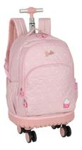 Mochila c/rodinhas luxcel note barbie rosa rosa