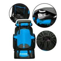 Mochila Camping 70L Impermeável com Alças Acolchoadas Azul - Genérica