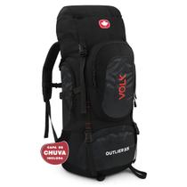 Mochila Camping Impermeável Volk 55l Com Capa De Chuva