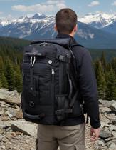 Mochila Camping Viagem Reforçada Espaçosa Impermeavel 50 Litros KVN