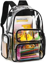 Mochila CAMTOP Clear Heavy Duty Transparente para Escola Preta
