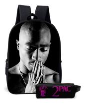 Mochila Cantor Rapper Pac Estampa Escolar Kit Com Estojo