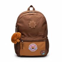 Mochila Capivara Clio Girls Escolar Costas + Chaveiro cor:marrom