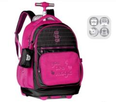 Mochila Car G Luluca Preta e Roxa LU2460 Clio Style