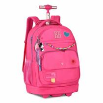 Mochila Carrinho 18,5" Rebecca Bonbon Original Clio RB24592, Bolsa De Rodinhas Reforçada, Compartimento Notebook Tablet