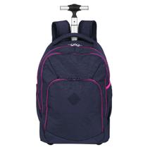 Mochila carrinho 2 comp rolling crinkle azul neon - sestini