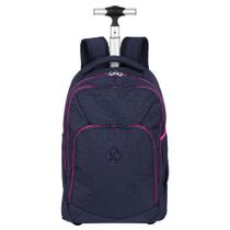 Mochila Carrinho 2 Compartimentos Sestini Rolling Grande Crinkle - Azul Neon