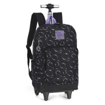 Mochila Carrinho 2 Em 1 Juvenil Bolhas Preto Up4You Luxcel