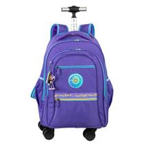 Mochila Carrinho 4 Rodas Duplas Paul Frank Fun - Lilás Mochila Carrinho 4 Rodas Duplas Paul Frank Fun - Lilás