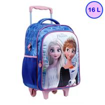 Mochila Carrinho Bolsa Escolar Elsa Anna Olaf Frozen Disney - Xeryus Imp.distrib. de Artigos