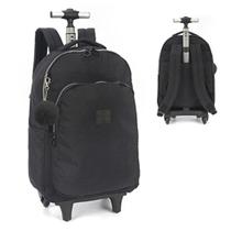 Mochila Carrinho Crinkle Tactel C/Pompom Preto Up4You Luxcel