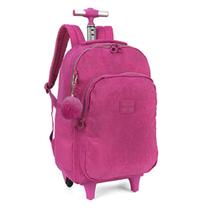 Mochila Carrinho Crinkle Tactel C/Pompom Rosa Up4you Luxcel