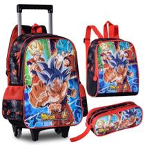 Mochila Carrinho Grande com Lancheira Térmica e Estojo Dragon Ball Super Clio DB23105K