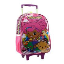 Mochila Carrinho Infantil 16" Os Chocolix Rosa/Roxo Xeryus