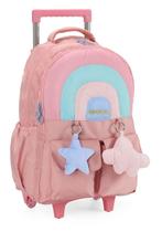 Mochila Carrinho Juvenil Arco-Íris Rosa Petit Up4You Luxcel