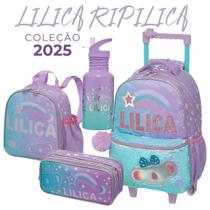 Mochila Carrinho Lancheira Estojo Garrafa Escolar Lilica Ripilica