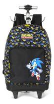 Mochila Carrinho Rodinhas Alça Costas Sonic