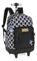 Mochila Carrinho Rodinhas E Costas Meninos Original Sonic