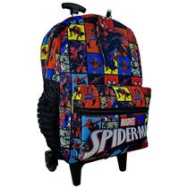 Mochila Carrinho Rodinhas escolar Homem Aranha