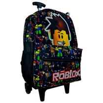 Mochila Carrinho Rodinhas Roblox Menino Infantil Com alça