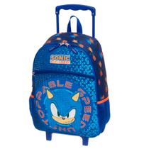 Mochila Carrinho Sonic Azul Geomaze Brilhosa - Pacific