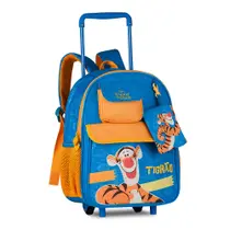 Mochila Carrinho Tigrão Rodinha Disney Original Clio 2026 Azul Tigrão