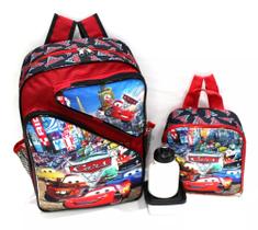 Mochila Carros 3 Relâmpago Mcqueen Costas Tam G + Lancheira Mochila Carros 3 Relâmpago Mcqueen Costas Tam G + Lancheira