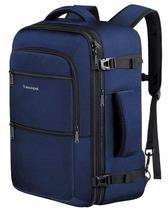 Mochila Carry On Vancropak 50L expansível resistente à água azul